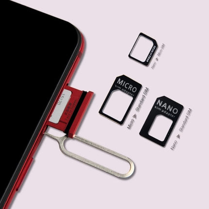 4 in 1 (Nano SIM to Micro SIM Card+ Micro SIM to Standard Card + Nano SIM to Standard Card + Sim Card Tray Holder Eject Pin Key Tool) Kit for iPhone 5 / iPhone 4 & 4S(Black)-garmade.com