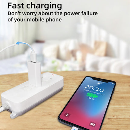2 in 1 5V 1A EU Plug Travel Charger Adapter with 1m 8-pin Cable For iPhone(White)-garmade.com