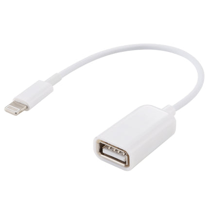 USB Female to 8pin Male OTG Adapter Cable, Support iOS 10.2 and Below, Length: 18cm(White)-garmade.com