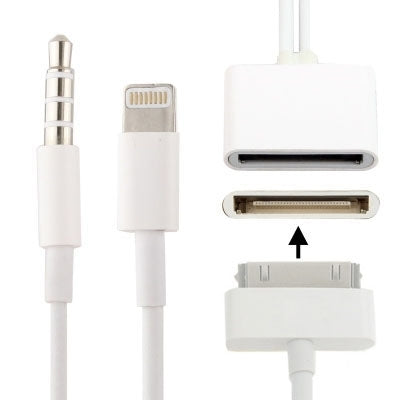 8 Pin Audio Adapter, Not Support iOS 10.3.1 or Above Phone(White)-garmade.com