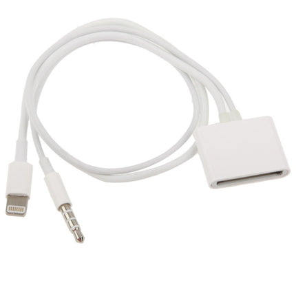 8 Pin Audio Adapter, Not Support iOS 10.3.1 or Above Phone(White)-garmade.com
