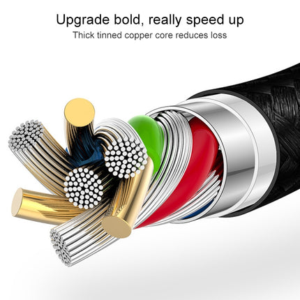 3m Nylon Netting Style USB Data Transfer Charging Cable for iPhone, iPad(Magenta)-garmade.com