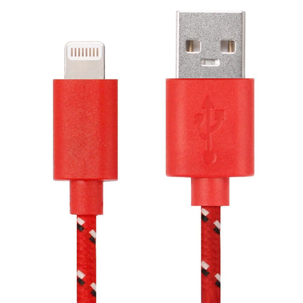 2m Nylon Netting USB Data Transfer Charging Cable For iPhone, iPad(Red)-garmade.com