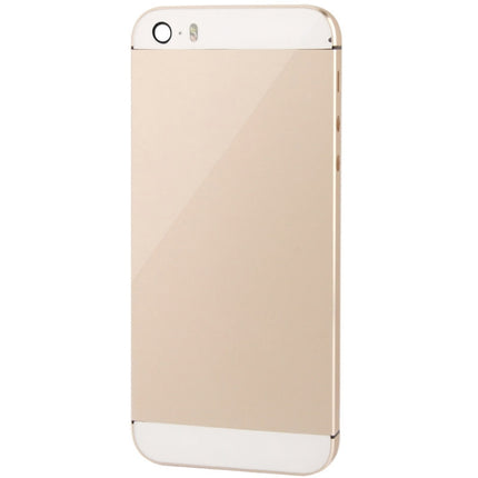 Full Housing Alloy Back Cover with Mute Button + Power Button + Volume Button + Nano SIM Card Tray for iPhone 5S (Light Gold)-garmade.com