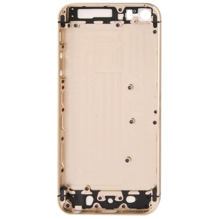 Full Housing Alloy Back Cover with Mute Button + Power Button + Volume Button + Nano SIM Card Tray for iPhone 5S (Light Gold)-garmade.com