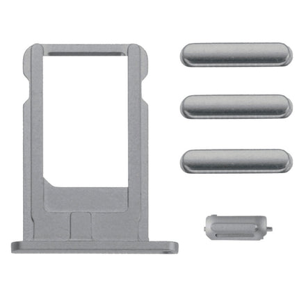 Card Tray & Volume Control Key & Screen Lock Key & Mute Switch Vibrator Key Kit for iPhone 6(Grey)-garmade.com