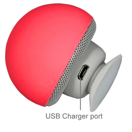 Mushroom Shape Bluetooth Speaker with Suction Holder(Red)-garmade.com