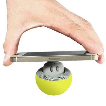 Mushroom Shape Bluetooth Speaker with Suction Holder(Yellow)-garmade.com