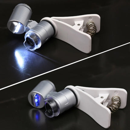 Universal Clip-type LED phone 60X Microscope / Micro Lens-garmade.com