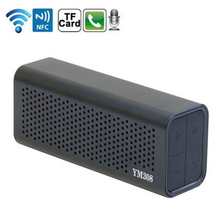 YM-308 Portable Rechargeable NFC Bluetooth Speaker, Support TF Card(Black)-garmade.com