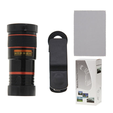 8X Zoom Telescope Telephoto Camera Lens with Clip(Black)-garmade.com