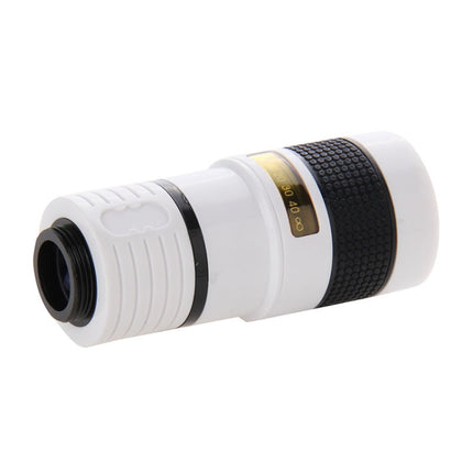 8X Zoom Telescope Telephoto Camera Lens with Clip(White)-garmade.com