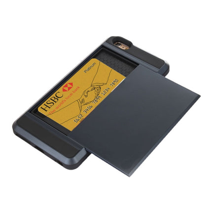 Blade PC + TPU Combination Case with Card Slot for iPhone 6(Dark Blue)-garmade.com
