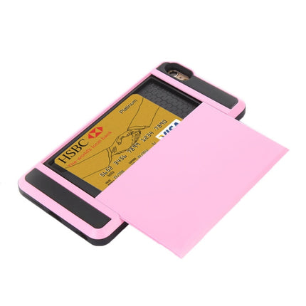 Blade PC + TPU Combination Case with Card Slot for iPhone 6(Pink)-garmade.com