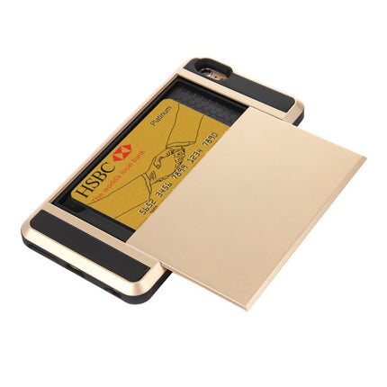 Blade PC + TPU Combination Case with Card Slot for iPhone 6(Gold)-garmade.com