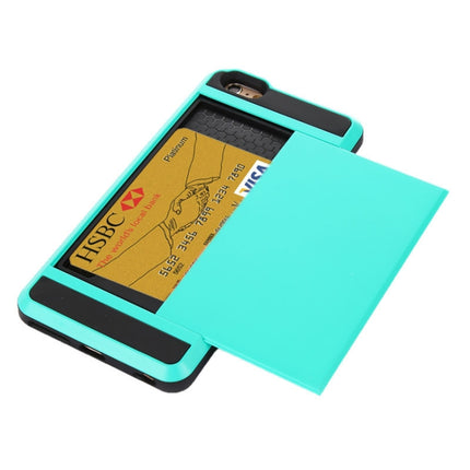 Blade PC + TPU Combination Case with Card Slot for iPhone 6(Blue)-garmade.com