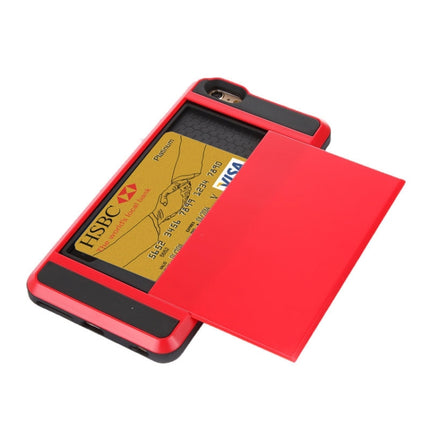 Blade PC + TPU Combination Case with Card Slot for iPhone 6(Red)-garmade.com