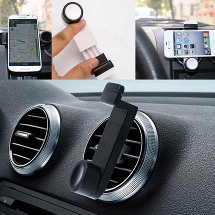 Portable Air Vent Car Mount Holder, For iPhone, Galaxy, Sony, Lenovo, HTC, Huawei, and other Smartphones (Black + Grey)-garmade.com
