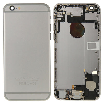 Full Housing Back Cover with Power Button & Volume Button Flex Cable & Charging Port Flex Cable & Speaker Ringer Buzzer for iPhone 6(Grey)-garmade.com