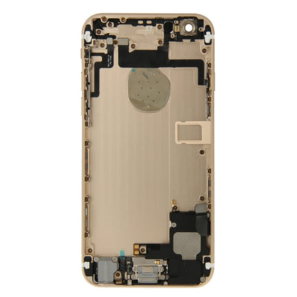 Full Housing Back Cover with Power Button & Volume Button Flex Cable & Charging Port Flex Cable & Speaker Ringer Buzzer for iPhone 6(Gold)-garmade.com