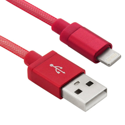 Net Style Metal Head 8 Pin to USB Data / Charger Cable, Cable Length: 1m(Red)-garmade.com