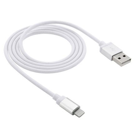 Net Style Metal Head 8 Pin to USB Data / Charger Cable, Cable Length: 1m(White)-garmade.com
