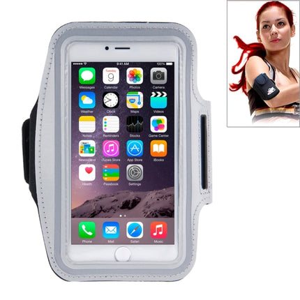 Sport Armband Case with Earphone Hole and Key Pocket for iPhone 6 Plus(Grey)-garmade.com