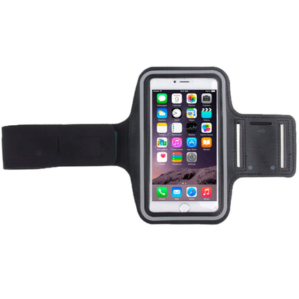 Sport Armband Case with Earphone Hole and Key Pocket for iPhone 6 Plus(Black)-garmade.com