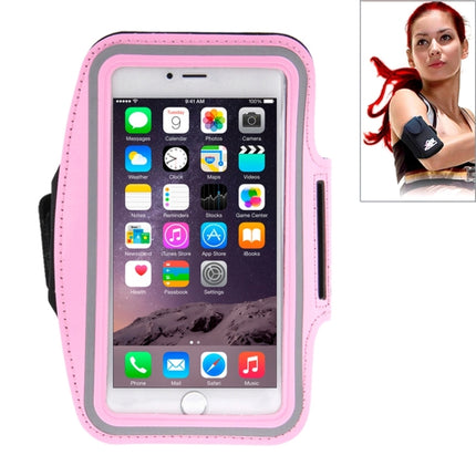 Sport Armband Case with Earphone Hole and Key Pocket for iPhone 6 Plus(Pink)-garmade.com