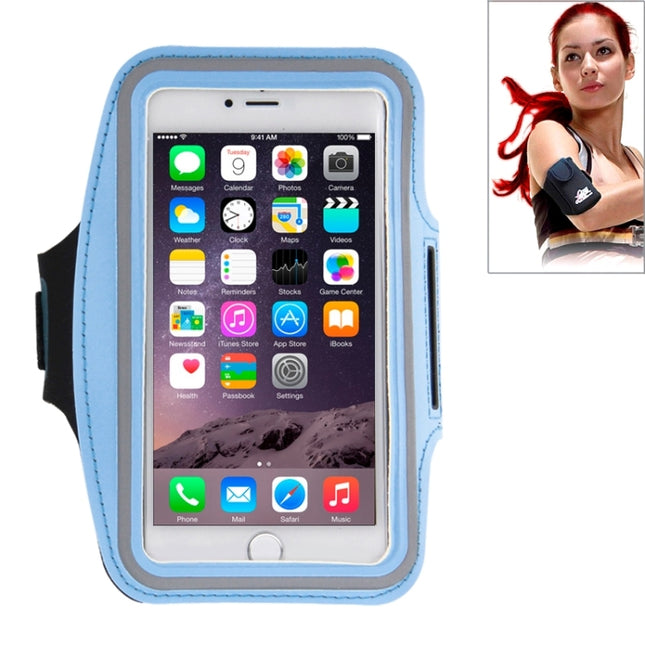 Sport Armband Case with Earphone Hole and Key Pocket for iPhone 6 Plus(Blue)-garmade.com