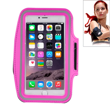 Sport Armband Case with Earphone Hole and Key Pocket for iPhone 6 Plus(Magenta)-garmade.com