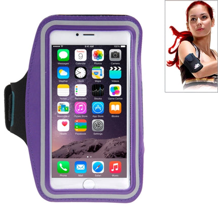 Sport Armband Case with Earphone Hole and Key Pocket for iPhone 6 Plus(Purple)-garmade.com