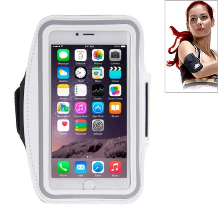 Sport Armband Case with Earphone Hole and Key Pocket for iPhone 6 Plus(White)-garmade.com