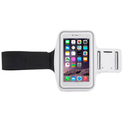 Sport Armband Case with Earphone Hole and Key Pocket for iPhone 6 Plus(White)-garmade.com