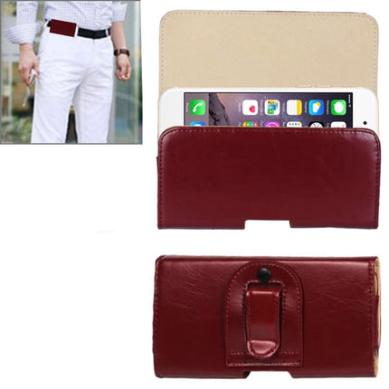 Crazy Horse Texture Horizontal Style Leather Waist Bag for iPhone 6 Plus & 6S Plus (Dark Red)-garmade.com