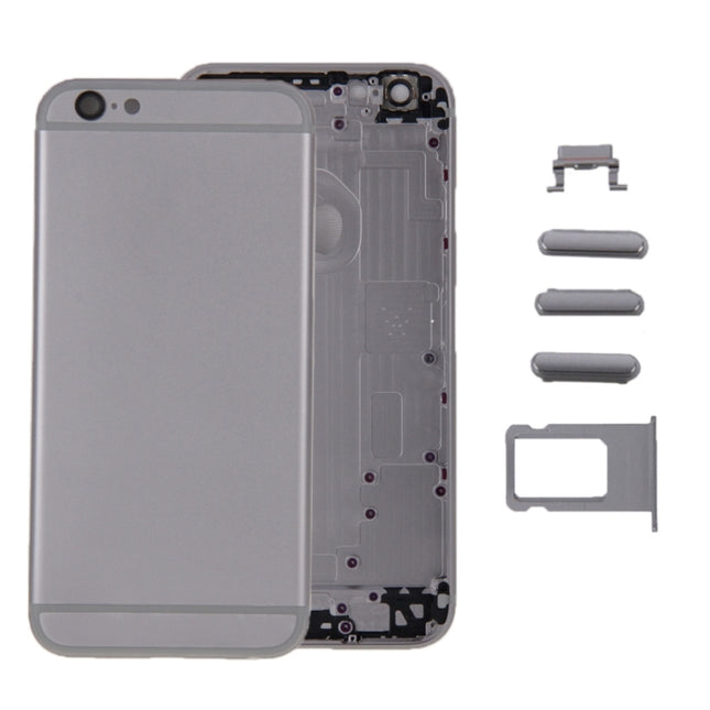 6 in 1 for iPhone 6 Plus (Back Cover + Card Tray + Volume Control Key + Power Button + Mute Switch Vibrator Key + Sign) Full Assembly Housing Cover(Grey)-garmade.com