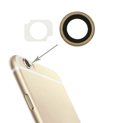 10 Pairs / Set Rear Camera Lens Ring + Flashlight Bracker for iPhone 6 Plus & 6s Plus (Gold)-garmade.com