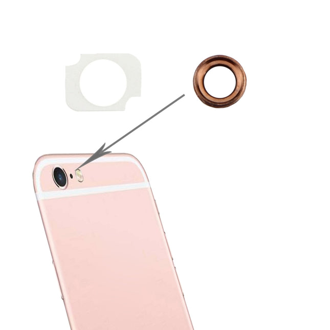 10 Pairs / Set Rear Camera Lens Ring + Flashlight Bracker for iPhone 6 Plus & 6s Plus (Rose Gold)-garmade.com