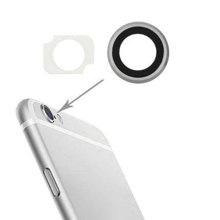 10 Pairs / Set Rear Camera Lens Ring + Flashlight Bracker for iPhone 6 Plus & 6s Plus (Silver)-garmade.com