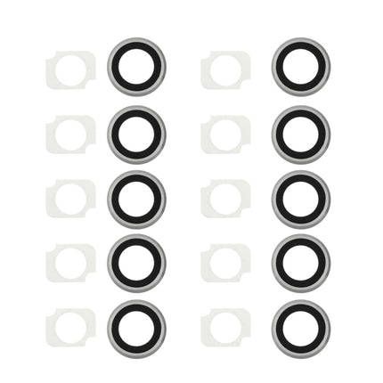 10 Pairs / Set Rear Camera Lens Ring + Flashlight Bracker for iPhone 6 Plus & 6s Plus (Silver)-garmade.com