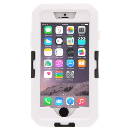 For iPhone 6 Plus & 6s Plus IPX8 Waterproof Touch Sensitive Screen Case with Bike Holder & Lanyard (White)-garmade.com