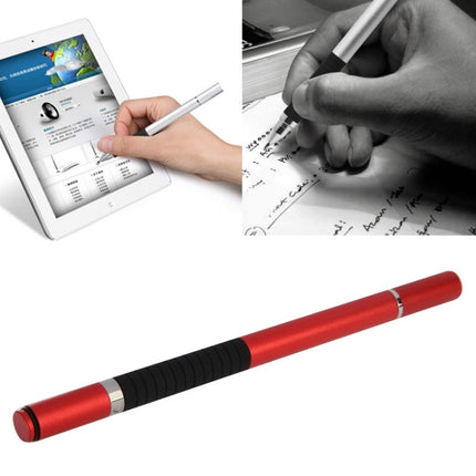 2 in 1 Stylus Touch Pen + Ball Pen for iPhone 6 & 6 Plus / 5 & 5S & 5C, iPad Air 2 / iPad mini 1 / 2 / 3 / New iPad (iPad 3) / iPad and All Capacitive Touch Screen(Red)-garmade.com
