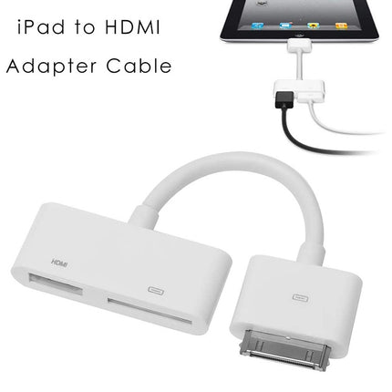 Digital AV HDMI Adapter to HDTV For New iPad (iPad 3) / iPad 2 / iPad / iPhone 4 & 4S / iPod Touch 4(White)-garmade.com