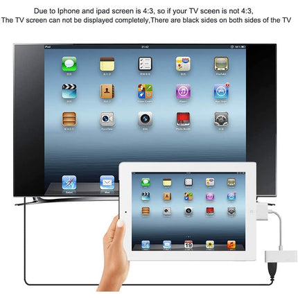 Digital AV HDMI Adapter to HDTV For New iPad (iPad 3) / iPad 2 / iPad / iPhone 4 & 4S / iPod Touch 4(White)-garmade.com