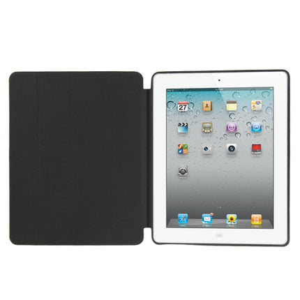 4-folding Slim Smart Cover Leather Case with Holder & Sleep / Wake-up Function for iPad 4 / New iPad (iPad 3) / iPad 2(Black)-garmade.com