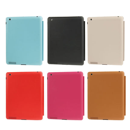 4-folding Slim Smart Cover Leather Case with Holder & Sleep / Wake-up Function for iPad 4 / New iPad (iPad 3) / iPad 2(Black)-garmade.com
