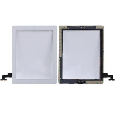 Touch Panel (Controller Button + Home Key Button PCB Membrane Flex Cable + Touch Panel Installation Adhesive) for iPad 2 / A1395 / A1396 / A1397 (White)-garmade.com