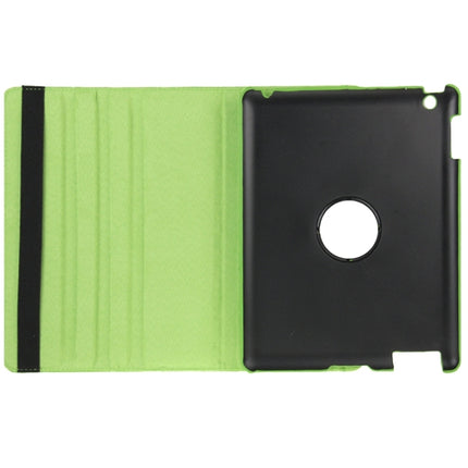 360 Degree Rotatable Leather Case with Sleep / Wake-up Function & Holder for New iPad (iPad 3)(Green)-garmade.com