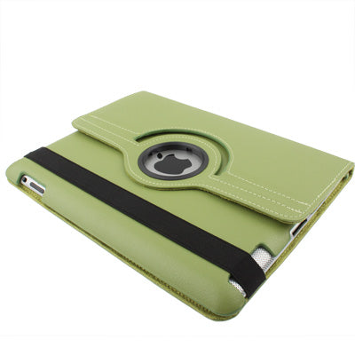 360 Degree Rotatable PU Leather Case with Sleep / Wake-up Function & Holder for New iPad (iPad 3) / iPad 2 / iPad 4, Olive Green-garmade.com