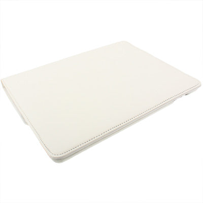 360 Degree Rotatable PU Leather Case with Sleep / Wake-up Function & Holder for New iPad (iPad 3) / iPad 2 / iPad 4, White(White)-garmade.com
